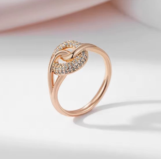 Olga® | Vintage Round Buckle Natural Zircon Ring