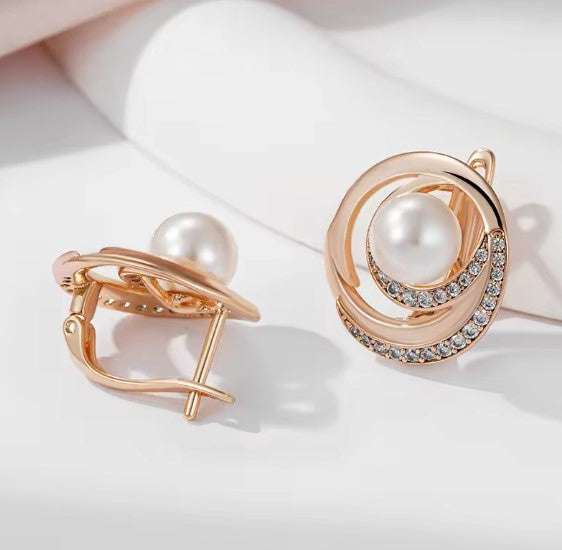 Juana® | Pearl Drop Rose Gold Earrings