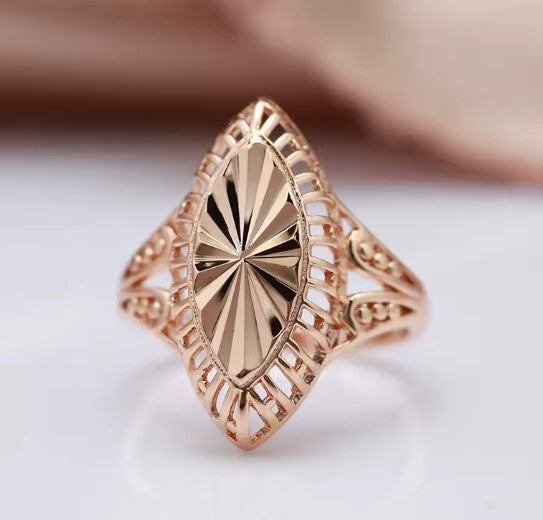 Teresa® | Marquise Shape Brass Rose Gold Ring