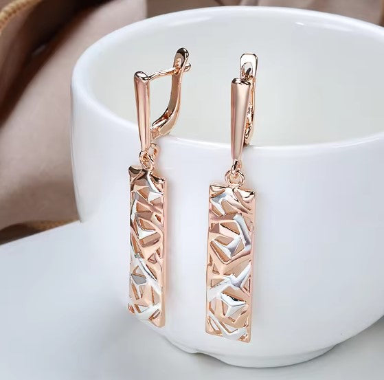 Eirene® | Vintage Hollow Pendant  Rose Gold Earrings