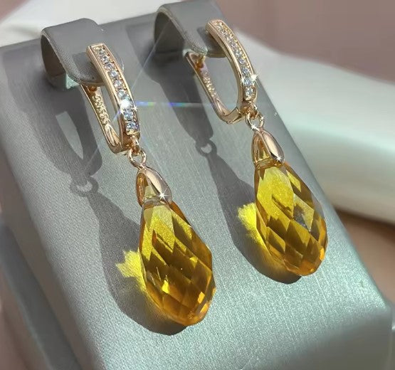 Dayana® | Natural Yellow Water Drop Zircon Earring