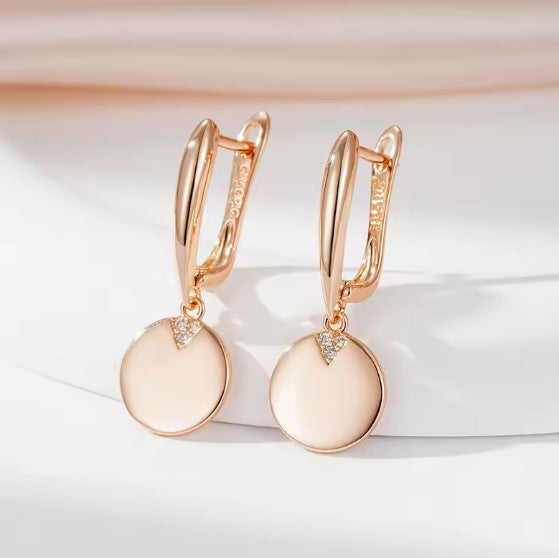 Delia® | Natural Zircon Dangle Rose Gold Earrings
