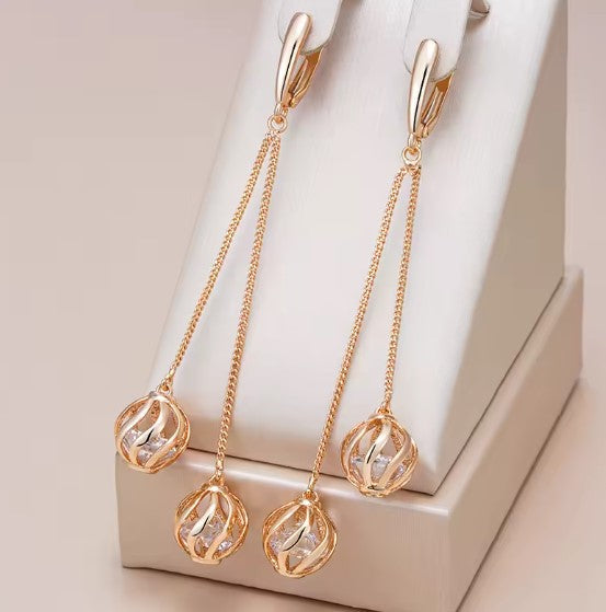 Aranza® | Vintage Tassel Dangle Rose Gold Earrings
