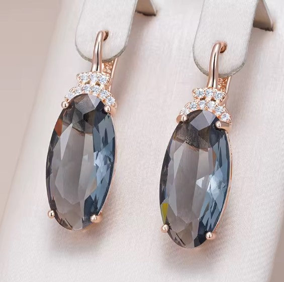 Guadalupe® | Oval Zircon Drop Dangle Earrings