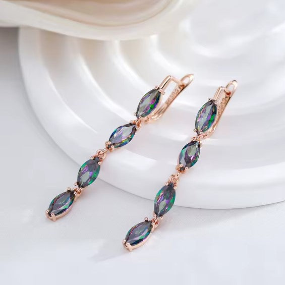 Imogen® | Colorful Natural Zircon Long Dangle Earrings