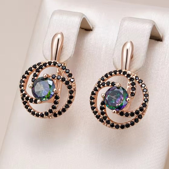 Freya® | Shiny Colorful Zircon Rose Gold Earrings