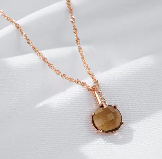 Topacio® | Vintage Brown Natural Zircon Fashion Necklace