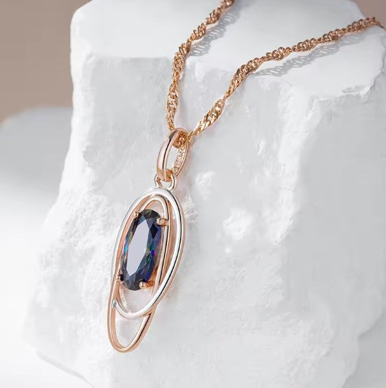 Luisa® | Elegant Oval Colorful Zircon Necklace