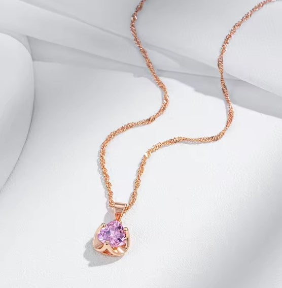 Trinidad® | Rose Gold Luxury Pink Zircon Necklace