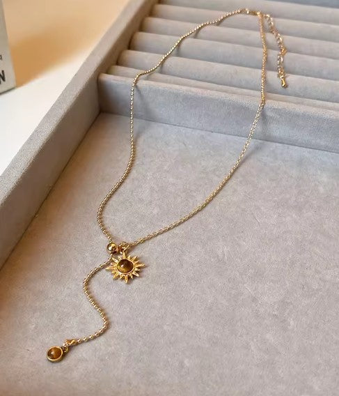 Angelines® | Vintage Sunflower Chain Light Necklace