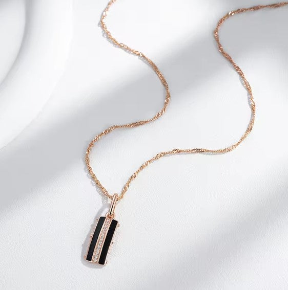Calista® | Black Zircon Square Necklace