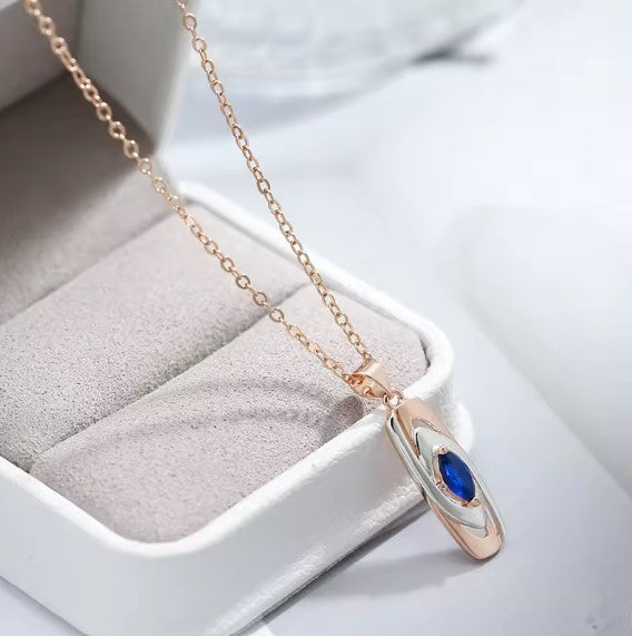 Linda® | Luxury Blue Stone White Zircon Necklace