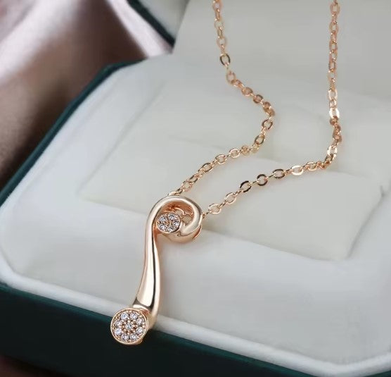 Valentina® | Rose Gold Natural Glossy Zircon Necklace