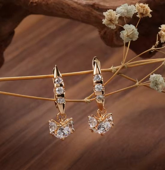 Marina® | White Crystal Zircon Long Dangle Earrings