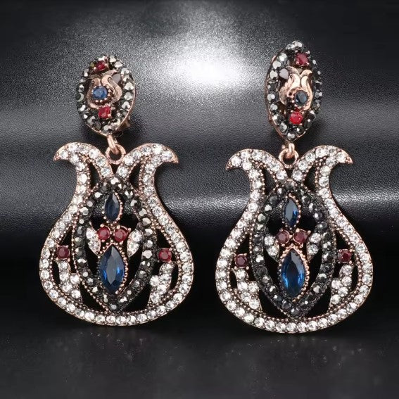 Raine® | Vintage Blue Crystal Drop Earrings