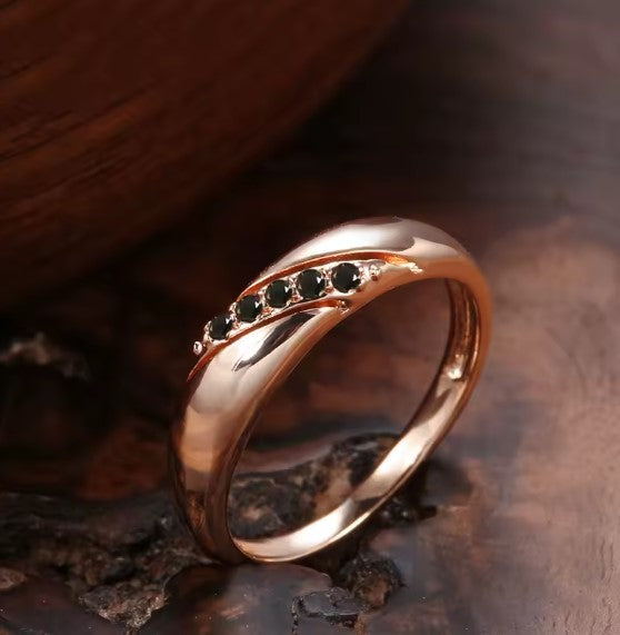 Amparo® | Vintage Fine Black Natural Zircon Ring