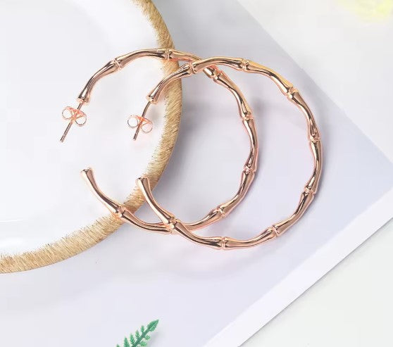 Winter® | Vintage Bamboo Hoop Pink Earrings