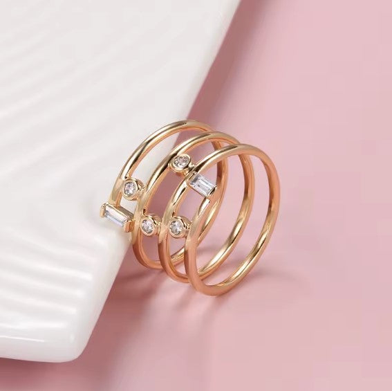 Justina® | Fine Hollow Rose Gold Fashion Ring