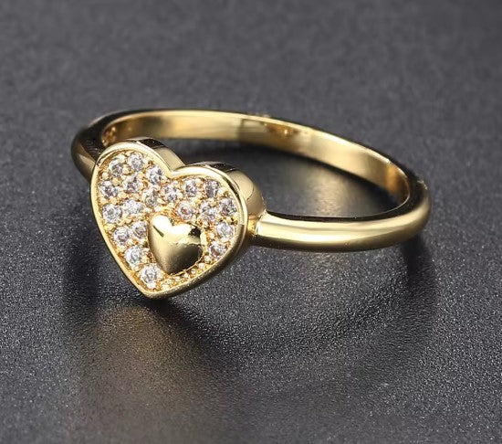 Carina® | Heart Shape Inlaid Zircon Ring