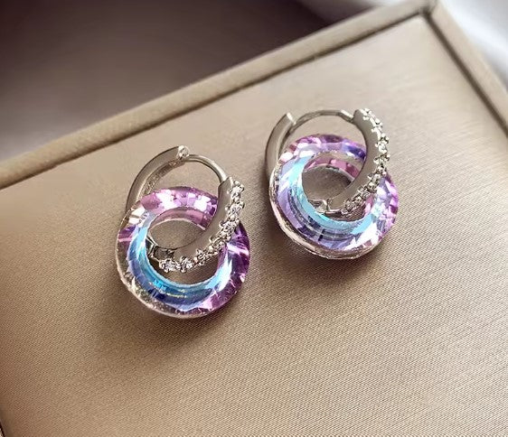 Sibyl® | Crystal Purple Circle Silver Ring