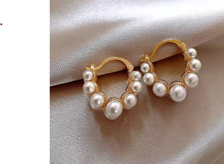 Luz® | Classic Double Row Pearl Gold Earrings