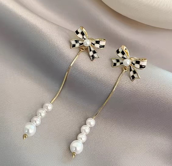 Ondina® | Matching Bowknot Pearl Tassel Earrings