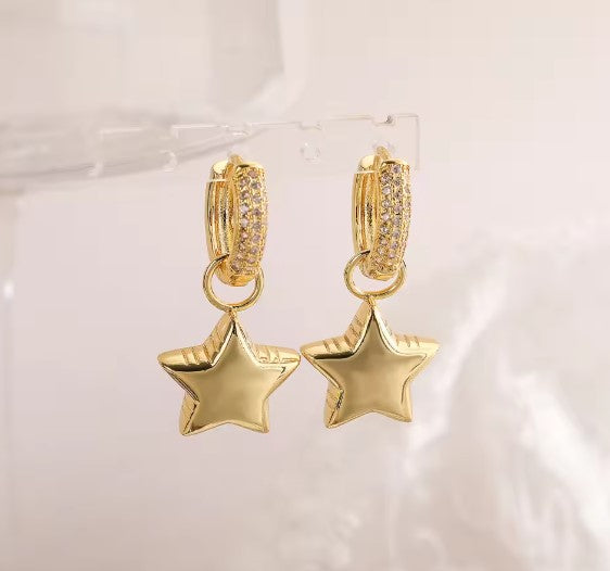 Zenaida® | Cubic Zirconia Star Gold Earrings