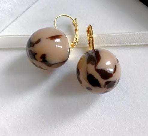 Terra® | Classic Leopard Print Round Pendant Earrings
