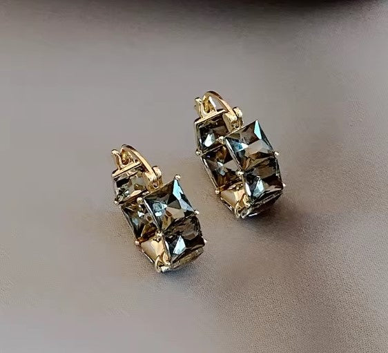 Nicol® | Luxury Premium Grey Zircon Hoop Earrings