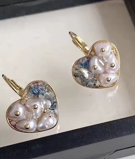 Sabine® | Crystal Heart Pearl Earrings