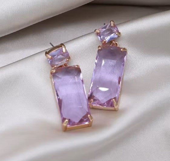 Rubí® | Vintage Purple Rectangle Crystal Earrings