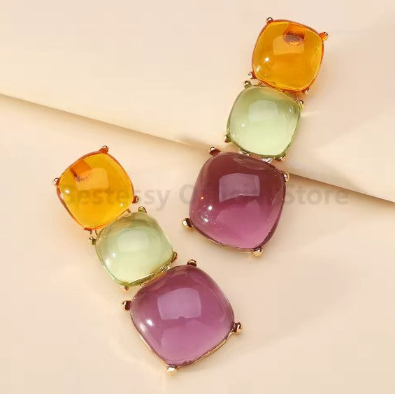 Karina® | Elegant Colorful Resin Drop Earrings