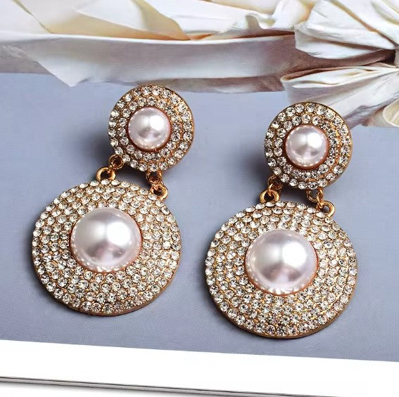 Fabiana® | Elegant Rhinestone Round Drop Earrings