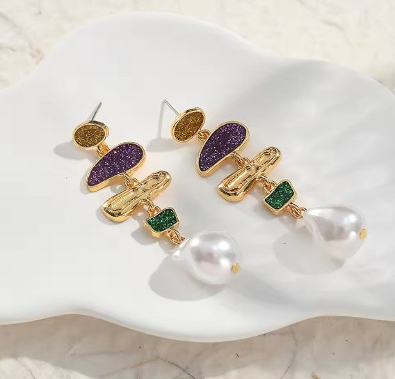 Paula® | Elegant Pearl Dangle Colorful Earrings