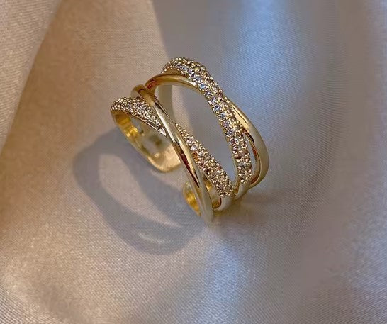 Krystel® | Exquisite Cross Gold Ring
