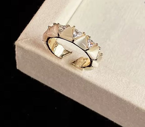 Dayana® | Vintage Triangle Zircon Opal Ring