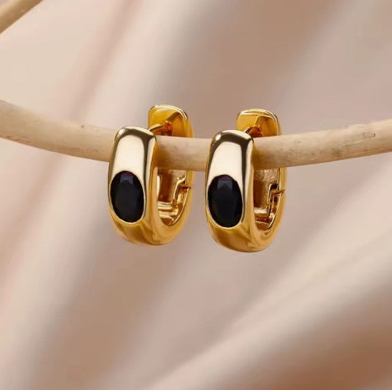 Mabel® | Vintage Black Zirconia Hoop Earrings