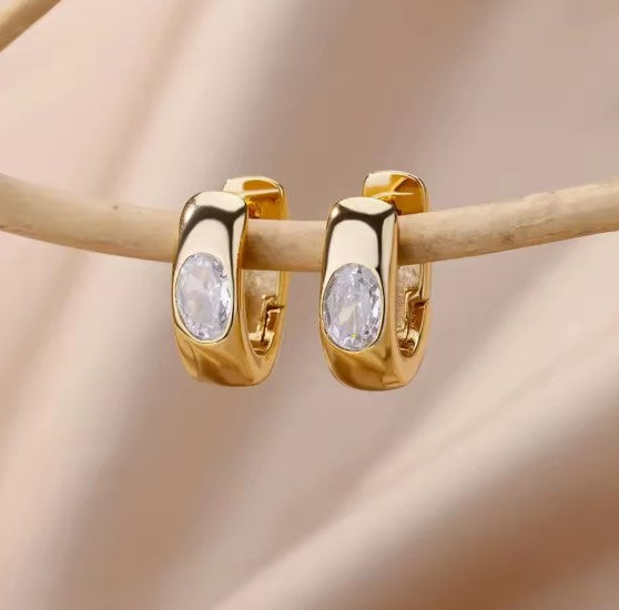 Allegra® | Classic White Zirconia Hoop Earrings