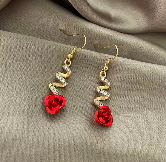 Felicity® | Classic Red Rose Crystal Earrings