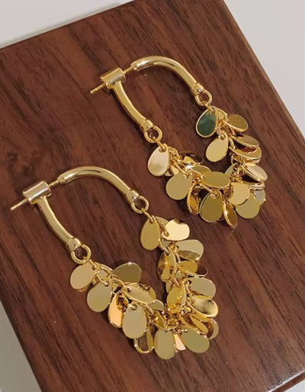 Melisa® | Vintage Sequin Tassel Gold Earrings
