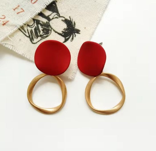 Saskia® | Temperament Red Round Earrings