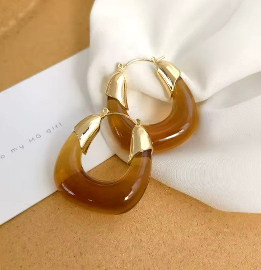 Fleur® | Classic Brown Transparent Acrylic Earrings