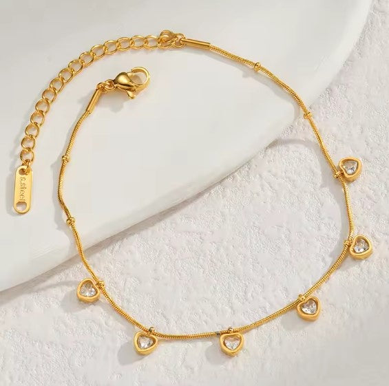 Minerva® | Shiny Zircon Chain Gold Bracelet