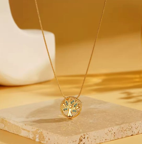 Elara® | Classic Zircon Tree of Life Necklace Ring