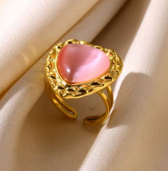 Magaly® | Pink Heart Opal Stone Ring