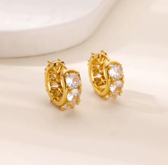 Dulcinea® | Classic Zircon Round Hoop Earrings