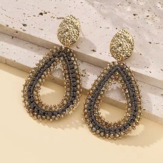 Livia® | Crystal Beads Threading Gold Color Drop Earrings