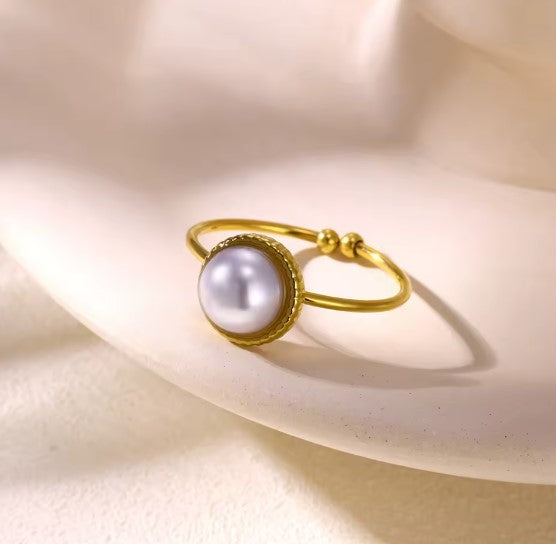 Celeste® | Exquisite Pearl Adjustable Gold Ring