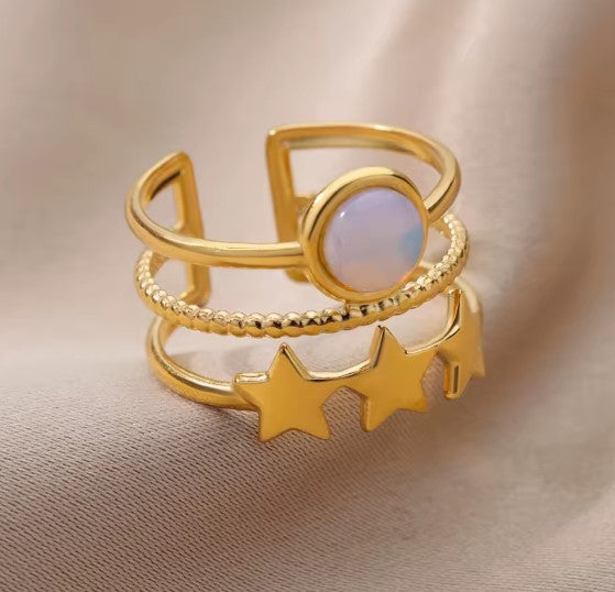 Yessica® | Vintage Star Natural Stone Adjustable Ring