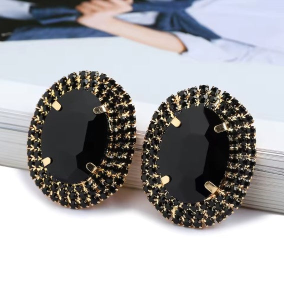 Ember® | Vintage Black Charm Sparkly Crystal  Earrings